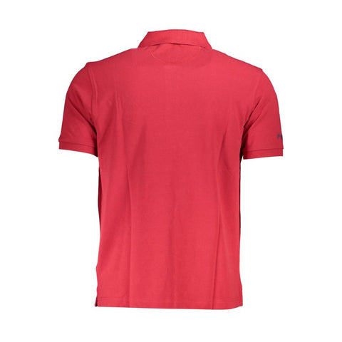 La Martina Red Cotton Men Polo Shirt La Martina Retail Flare