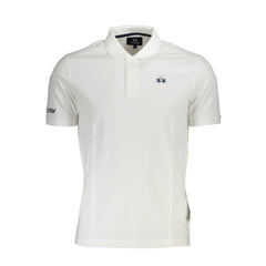 La Martina White Cotton Men Polo Shirt La Martina Retail Flare