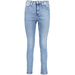 Calvin Klein Light Blue Cotton Women Jeans Calvin Klein Retail Flare