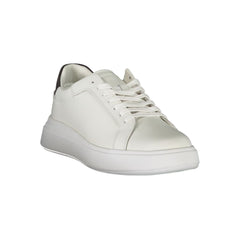 Calvin Klein Sleek White Contrast Lace-Up Sneakers Calvin Klein Retail Flare