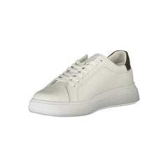 Calvin Klein Sleek White Contrast Lace-Up Sneakers Calvin Klein Retail Flare