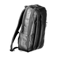 Piquadro Black Leather Men Backpack Piquadro Retail Flare