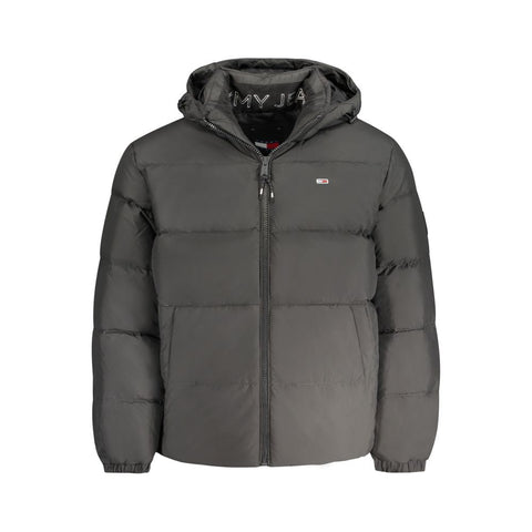 Tommy Hilfiger Black Polyester Men Jacket Tommy Hilfiger Retail Flare