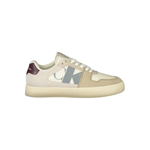 Calvin Klein Beige Polyester Men Sneaker Calvin Klein Retail Flare