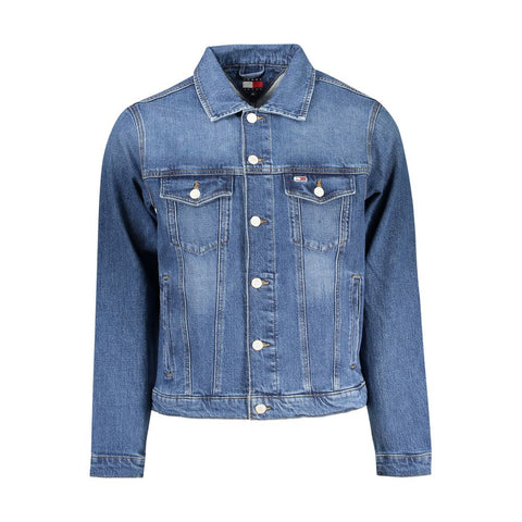 Tommy Hilfiger Blue Cotton Men Jacket Tommy Hilfiger Retail Flare