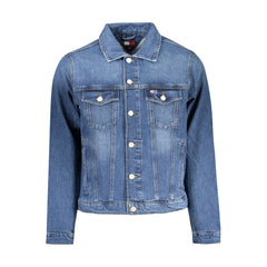 Tommy Hilfiger Blue Cotton Men Jacket Tommy Hilfiger Retail Flare