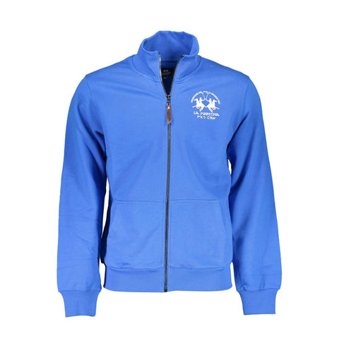 La Martina Blue Cotton Men Sweater La Martina Retail Flare