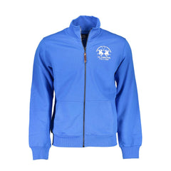La Martina Blue Cotton Men Sweater La Martina Retail Flare