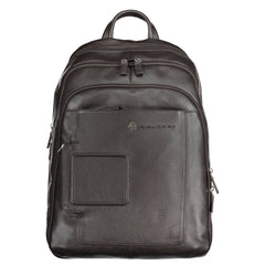Piquadro Brown Leather Men Backpack Piquadro Retail Flare