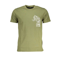 Cavalli Class Green Cotton T-Shirt Cavalli Class Retail Flare