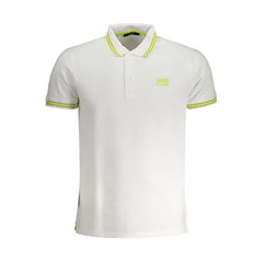 Cavalli Class White Cotton Polo Shirt Cavalli Class Retail Flare
