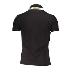 La Martina Black Cotton Men Polo Shirt La Martina Retail Flare