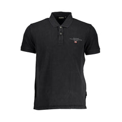 Napapijri Black Cotton Men Polo Shirt Napapijri Retail Flare