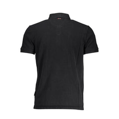 Napapijri Black Cotton Men Polo Shirt Napapijri Retail Flare