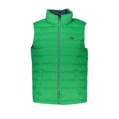 La Martina Sleek Sleeveless Green Jacket with Embroidery La Martina Retail Flare