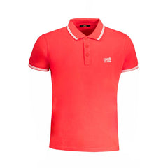 Cavalli Class Red Cotton Polo Shirt Cavalli Class Retail Flare