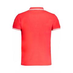 Cavalli Class Red Cotton Polo Shirt Cavalli Class Retail Flare