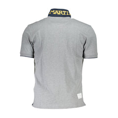 La Martina Gray Cotton Men Polo Shirt La Martina Retail Flare