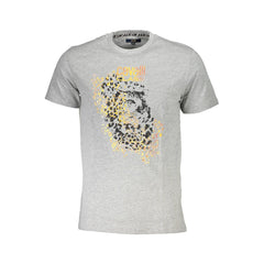 Cavalli Class Gray Cotton T-Shirt Cavalli Class Retail Flare