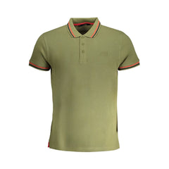 Cavalli Class Green Cotton Polo Shirt Cavalli Class Retail Flare