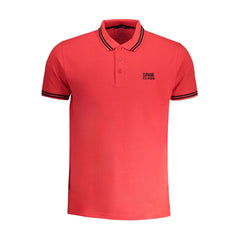 Cavalli Class Red Cotton Polo Shirt Cavalli Class Retail Flare