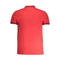 Cavalli Class Red Cotton Polo Shirt Cavalli Class Retail Flare