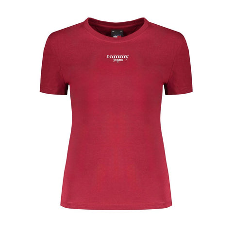 Tommy Hilfiger Red Cotton Tops & T-Shirt Tommy Hilfiger Retail Flare