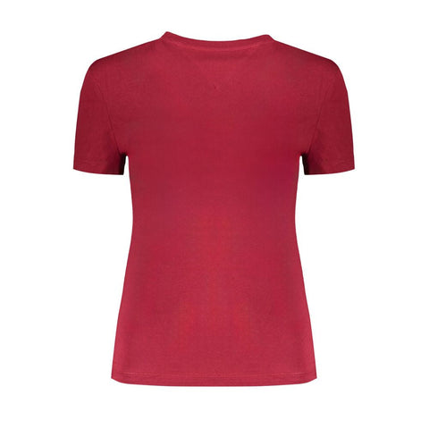 Tommy Hilfiger Red Cotton Tops & T-Shirt Tommy Hilfiger Retail Flare