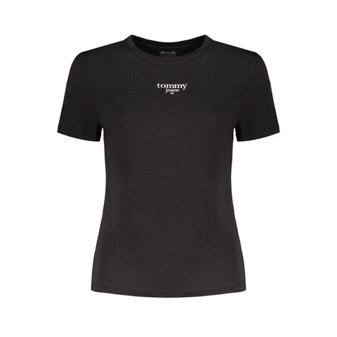 Tommy Hilfiger Black Cotton Tops & T-Shirt Tommy Hilfiger Retail Flare