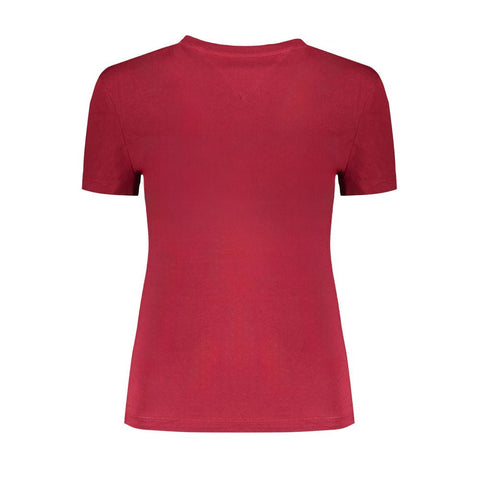 Tommy Hilfiger Red Cotton Tops & T-Shirt Tommy Hilfiger Retail Flare