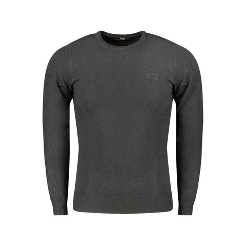 Cavalli Class Black Viscose Men Sweater Cavalli Class Retail Flare
