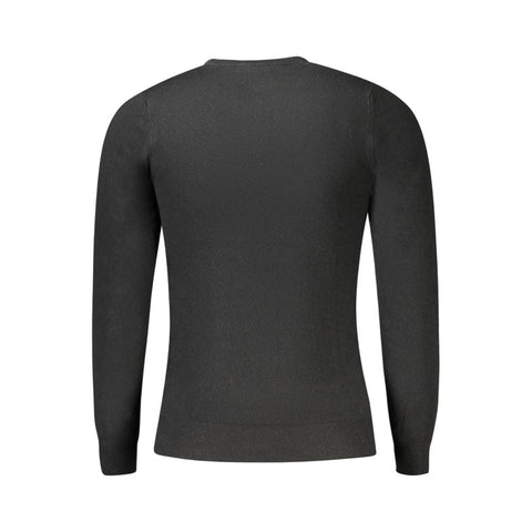 Cavalli Class Black Viscose Men Sweater Cavalli Class Retail Flare