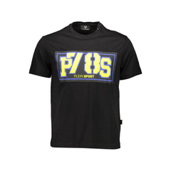 Plein Sport Black Cotton Men T-Shirt Plein Sport Retail Flare