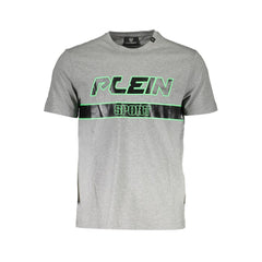 Plein Sport Gray Cotton Men T-Shirt Plein Sport Retail Flare