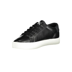 Calvin Klein Black Leather Men Sneaker Calvin Klein Retail Flare