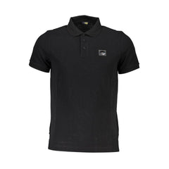 Cavalli Class Black Cotton Men Polo Shirt Cavalli Class Retail Flare