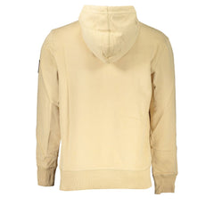 Calvin Klein Beige Brushed Cotton Hoodie with Central Pocket Calvin Klein Retail Flare
