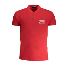 Cavalli Class Red Cotton Polo Shirt Cavalli Class Retail Flare