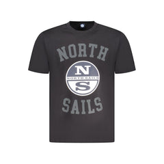 North Sails Black Cotton Men T-Shirt North Sails Retail Flare