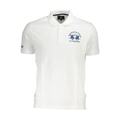 La Martina White Cotton Men Polo Shirt La Martina Retail Flare