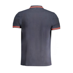 Cavalli Class Blue Cotton Polo Shirt Cavalli Class Retail Flare