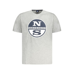 North Sails Gray Cotton Men T-Shirt North Sails Retail Flare