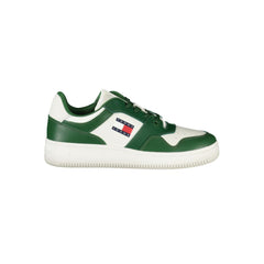 Tommy Hilfiger Green Leather Men Sneaker Tommy Hilfiger Retail Flare