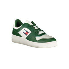 Tommy Hilfiger Green Leather Men Sneaker Tommy Hilfiger Retail Flare
