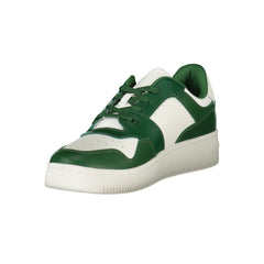 Tommy Hilfiger Green Leather Men Sneaker Tommy Hilfiger Retail Flare
