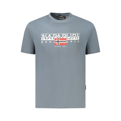 Napapijri Gray Cotton Men T-Shirt Napapijri Retail Flare