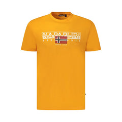 Napapijri Orange Organic Cotton Men T-Shirt Napapijri Retail Flare