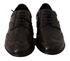 Dolce & Gabbana Elegant Brown Leather Oxford Flats - Retail Flare