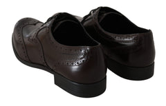 Dolce & Gabbana Elegant Brown Leather Oxford Flats - Retail Flare