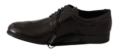 Dolce & Gabbana Elegant Brown Leather Oxford Flats - Retail Flare